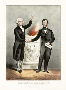 Washington et Lincoln Le Père et le Sauveur de notre pays, pub. 1865